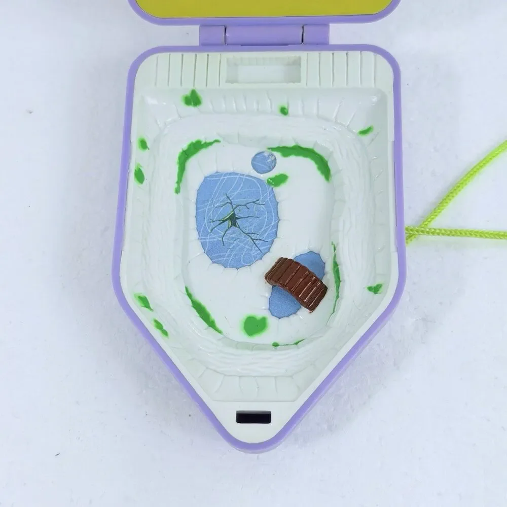 Vintage 1992 Pretty Pixies Winter Cabin Compact Playset Purple Blue Box 90's Toy